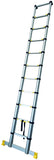 DEAL! Teleskopleiter, 11 Sprossen, 150 Kg Traglast, Aluminium, silberfarben