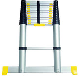 DEAL! Teleskopleiter, 11 Sprossen, 150 Kg Traglast, Aluminium, silberfarben